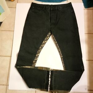 NWOT MNML flare denim with camo and leopard details